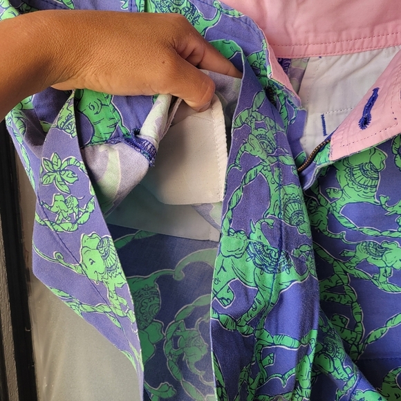 Lilly Pulitzer Callahan Shorts "Multi Lilly Loves Hawaii" Elephants Green Size 6 - Picture 10 of 12